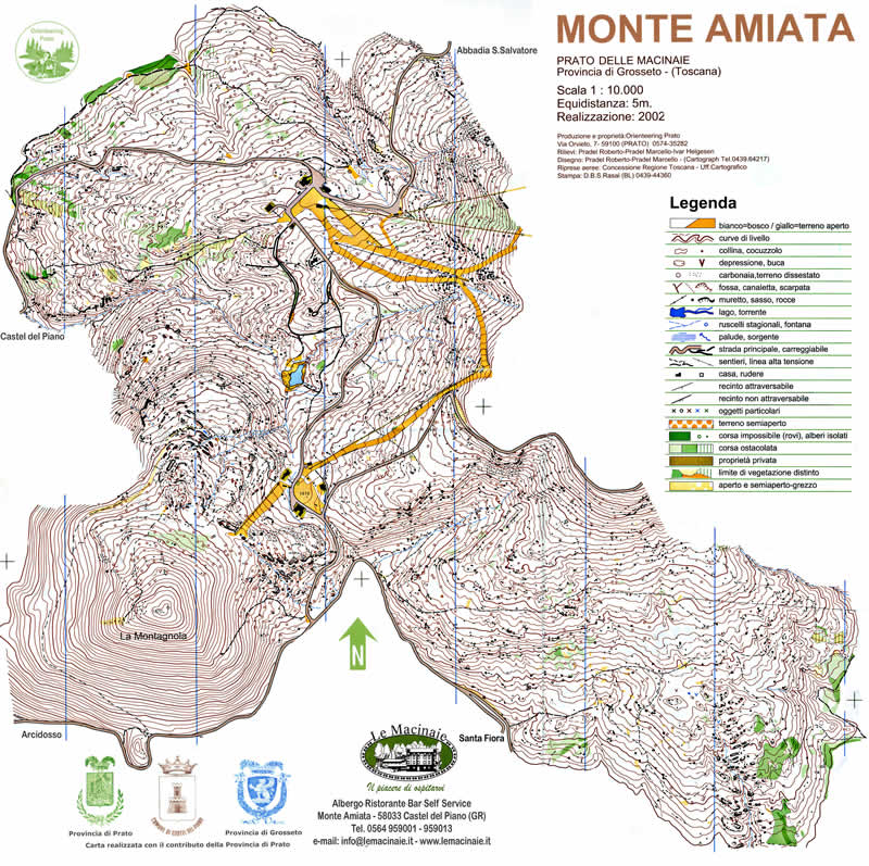 Mappa orienteering di Prato delle Macinaie